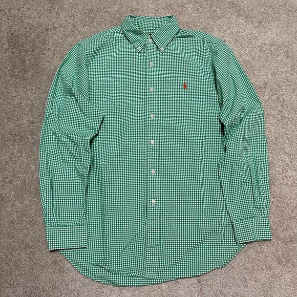 Polo Ralph Lauren Green/White Plaid Button Up Medium - Picture 2 of 7